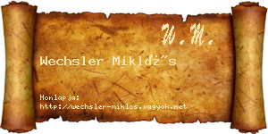 Wechsler Miklós névjegykártya